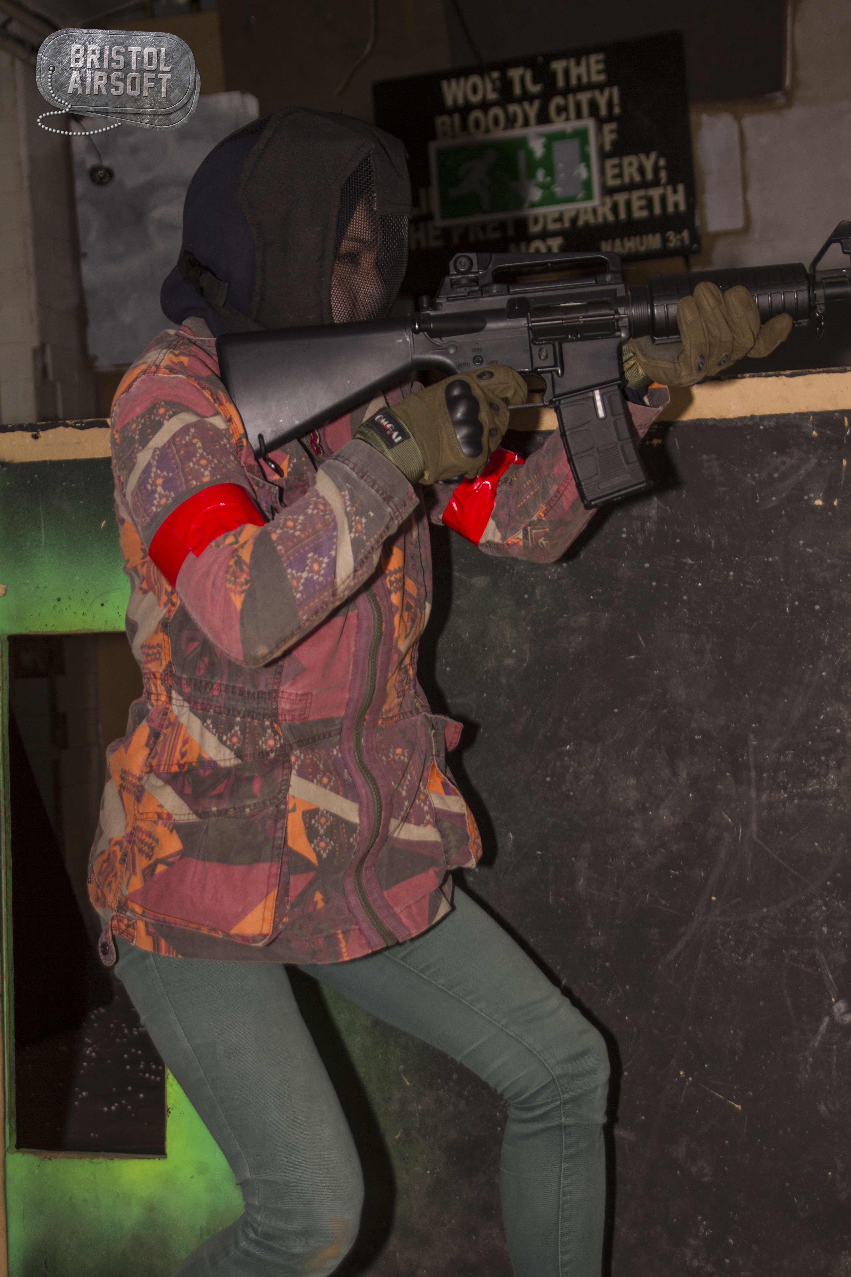 Airsoft player in action